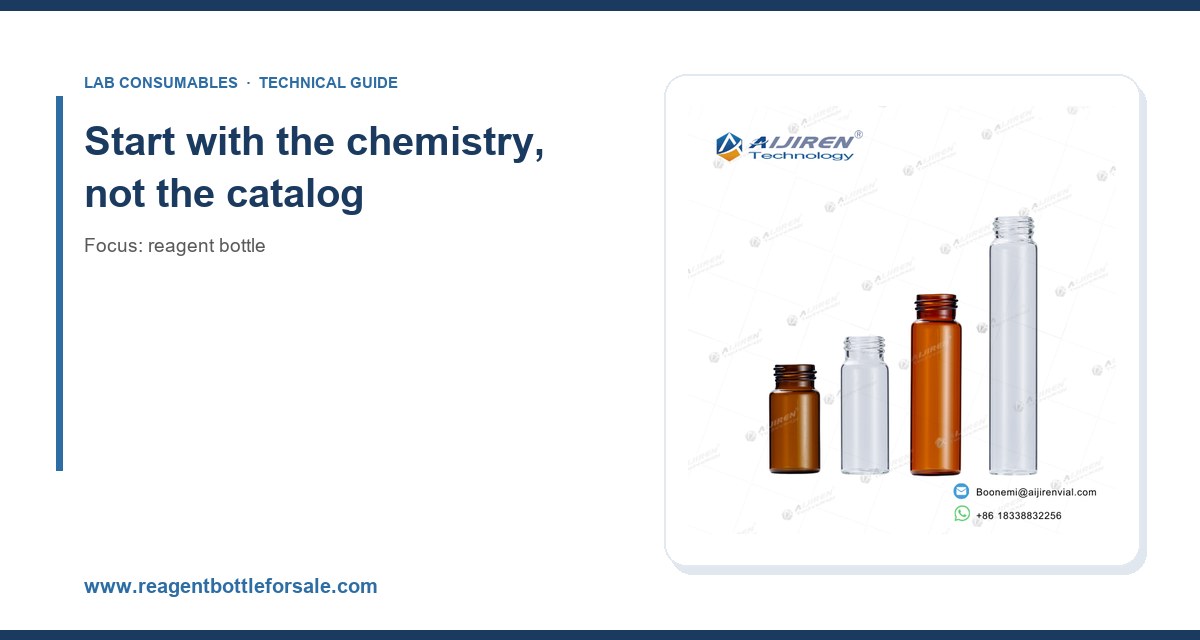 Start with the chemistry, not the catalog