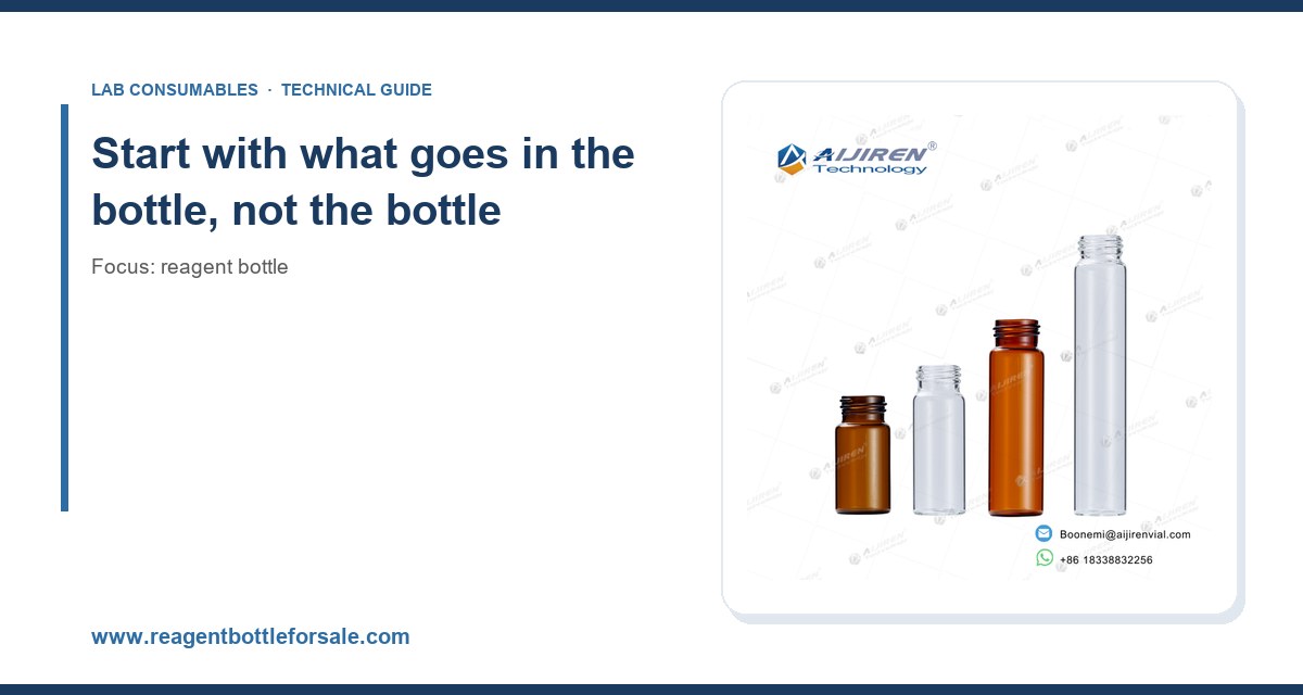 Start with what goes in the bottle, not the bottle
