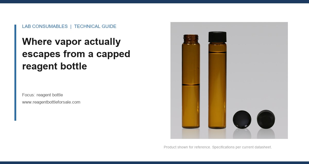 Where vapor actually escapes from a capped reagent bottle