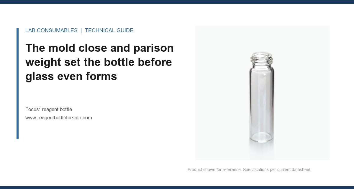 The mold close and parison weight set the bottle before glass even forms