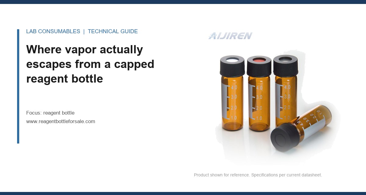 Where vapor actually escapes from a capped reagent bottle